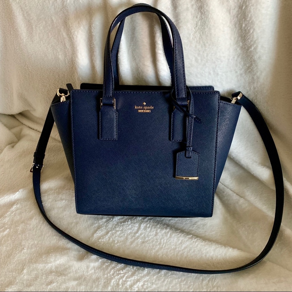 kate spade ♠️ small hayden blue leather satchel
